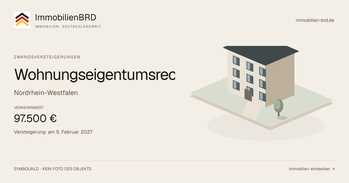 Symbolbild: Wohnungseigentumsrecht — Zwangsversteigerung, kein Foto des Objekts
