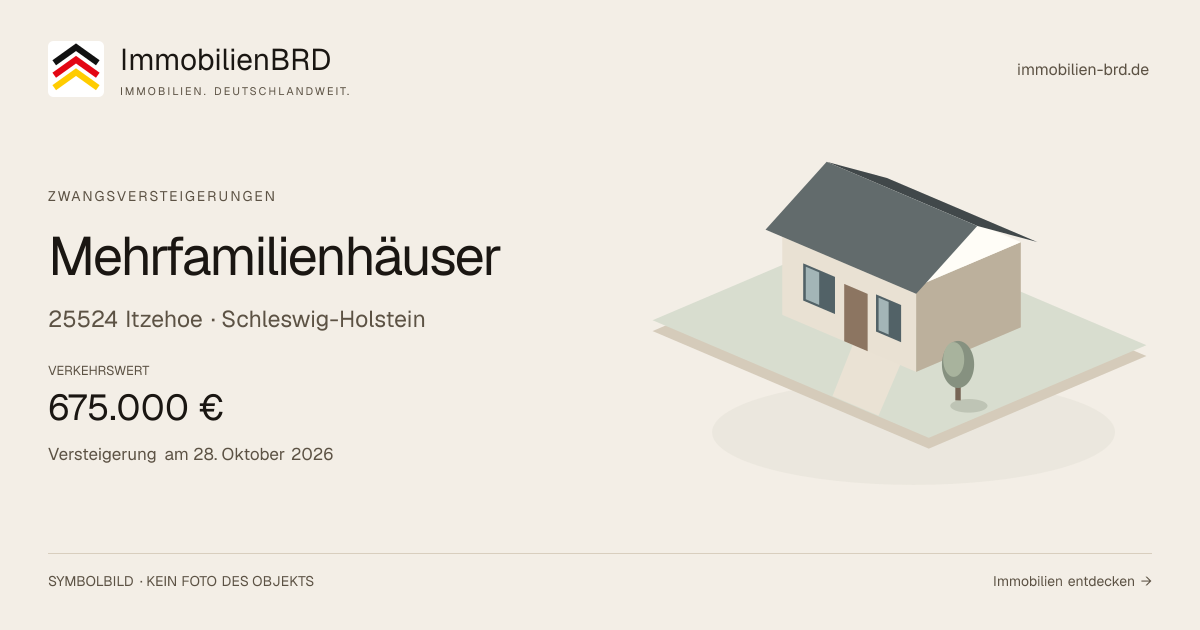 Symbolbild: Mehrfamilienhäuser in Itzehoe — Zwangsversteigerung, kein Foto des Objekts